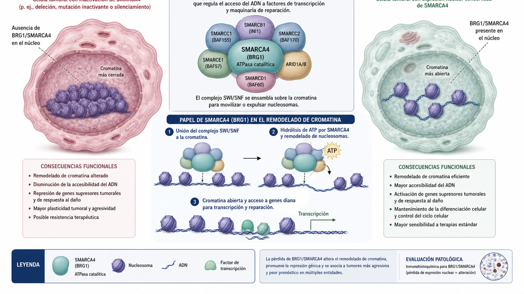 Pérdida de BRG1 SMARCA4 en tumor indiferenciado