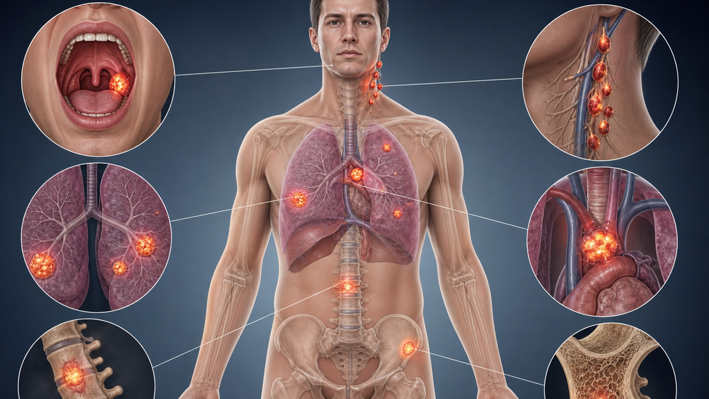 Distribución de enfermedad metastásica en tumor SMARCA4-deficiente